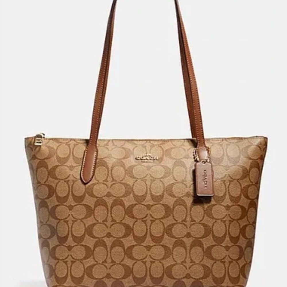 Coach Tan Signature Tote Bag
